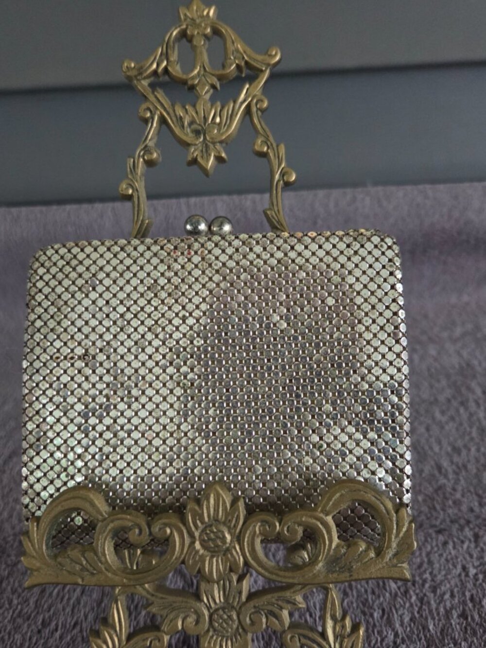 Vintage Silver Mesh Coin Purse Wallet Evening Coin Wallet Whiting & Davis Style